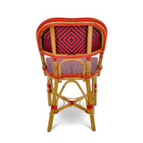 Valence French Rattan Bistro Chair - Diamonds, Large - Red/Navy Blue