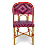 Valence French Rattan Bistro Chair - Diamonds, Large - Red/Navy Blue