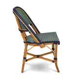 Valence French Bistro Rattan Chair - Diamonds, Large - Navy Blue/Jade - Simple Weave - Navy Blue