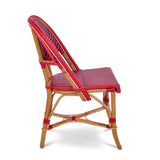 Valence French Rattan Bistro Chair - Diamonds, Large - Red/Navy Blue