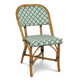 Biarritz French Rattan Bistro Chair - Crosses - Green/White/Jade