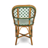 Biarritz French Bistro Rattan Chair - Crosses - Green/White/Jade