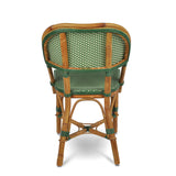 Biarritz French Bistro Rattan Chair - Squares, Fine - Green/Creme