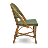 Biarritz French Bistro Rattan Chair - Squares, Fine - Green/Creme
