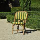 Biarritz French Bistro Rattan Chair - Arrows with Stripes - Green/Yellow