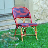 Valence French Bistro Rattan Chair - Large Diamonds - Red/Navy Blue