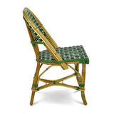 Biarritz French Bistro Rattan Chair - Crosses - Green/Black/White