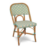 Valence French Bistro Rattan Chair - Crosses - Lemon/Jade/White