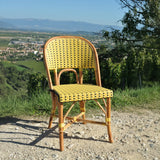 Valence French Bistro Rattan Chair - Small Squares - Yellow/Black