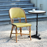 Valence French Bistro Rattan Chair - Small Squares - Yellow/Black