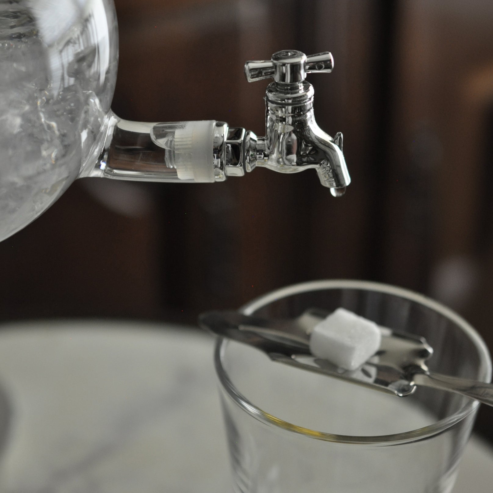 Glass Absinthe Fountain, 2 Taps per Bonnecaze Absinthe & Home Glass Absinthe Fountain, 2 Taps per Bonnecaze Absinthe & Home