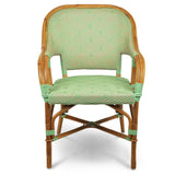 Cannes French Bistro Rattan Armchair - Honeycomb - Jade/Pink