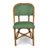 Biarritz French Rattan Bistro Chair - Squares, Fine - Green/Creme