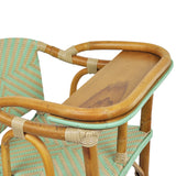 Valence French Bistro Rattan Baby Highchair - Reverse Diamonds - Jade/Gold