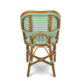 Valence French Rattan Bistro Chair - Vertical - Jade/Silver/White