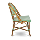 Valence French Rattan Bistro Chair - Vertical - Jade/Silver/White