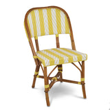 Biarritz French Rattan Bistro Chair - Arrows with Stripes - Yellow/White