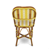 Biarritz French Rattan Bistro Chair - Arrows with Stripes - Yellow/White
