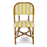Biarritz French Rattan Bistro Chair - Arrows with Stripes - Yellow/White