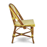 Biarritz French Rattan Bistro Chair - Arrows with Stripes - Yellow/White