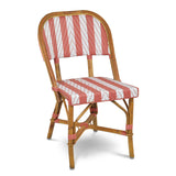 Biarritz French Rattan Bistro Chair - Arrows with Stripes - Pink/White