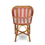 Biarritz French Rattan Bistro Chair - Arrows with Stripes - Pink/White