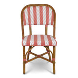 Biarritz French Rattan Bistro Chair - Arrows with Stripes - Pink/White