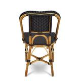 Lyon French Rattan Bistro Chair - Squares, Small - Black/Black - Multi-Weave - Black/Black
