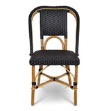 Lyon French Rattan Bistro Chair - Squares, Small - Black/Black - Multi-Weave - Black/Black