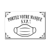 Portez-Votre Masque SVP ! (Please Wear Your Mask !) French Enamel Plaque, Large