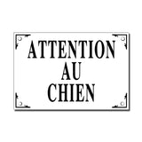 Attention au Chien (Beware of the Dog) French Enamel Plaque, Large