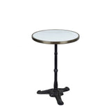 White Round Ceramic French Bistro Table, 20" Diameter