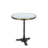 White Round Ceramic French Bistro Table, 24" Diameter