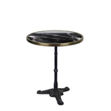 Black Round Ceramic French Bistro Table, 24" Diameter