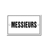 Messieurs (Men's restroom) French Enamel Plaque