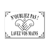 N'Oubliez Pas ! Lavez Vos Mains (Don't Forget ! Wash Your Hands), Enamel Plaque, Large