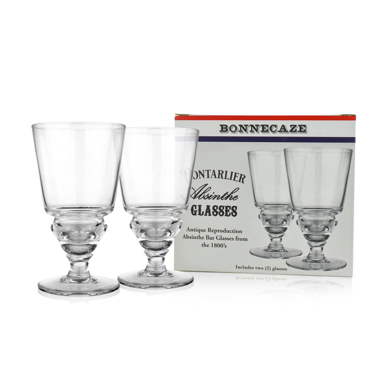 Traditionnel Pontarlier Absinthe Glass, Uncut, Set of Two