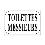 Toilettes Messieurs (Men's Restroom) French Enamel Plaque, Large