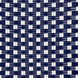 Lyon French Bistro Rattan Planter with Stand (Flower Box) - Squares, Small - Navy Blue/White