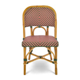 Valence French Bistro Rattan Chair - Diamonds, Large - Green/Pink