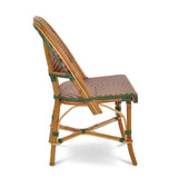 Valence French Bistro Rattan Chair - Diamonds, Large - Green/Pink