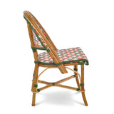 Biarritz French Bistro Rattan Chair - Fleurs - White/Green/Orange