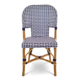 Saint Tropez French Bistro Rattan Chair - Basket - Navy Blue/White