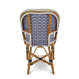 Saint Tropez French Bistro Rattan Chair - Basket - Navy Blue/White