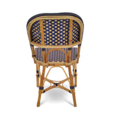 Valence French Bistro Rattan Chair - Squares, Large - Navy Blue/Gold - Simple Weave - Navy Blue