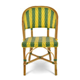 Biarritz French Bistro Rattan Chair - Arrows with Stripes - Green/Yellow