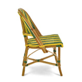Biarritz French Bistro Rattan Chair - Arrows with Stripes - Green/Yellow