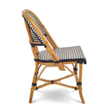 Valence French Bistro Rattan Chair - Basket - Silver/Green/Black