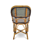 Valence French Bistro Rattan Chair - Basket - Silver/Green/Black