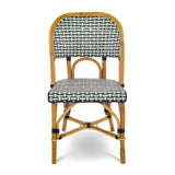 Valence French Bistro Rattan Chair - Basket - Silver/Green/Black